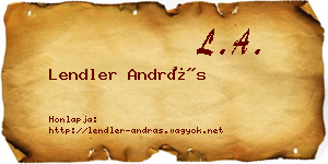 Lendler András névjegykártya